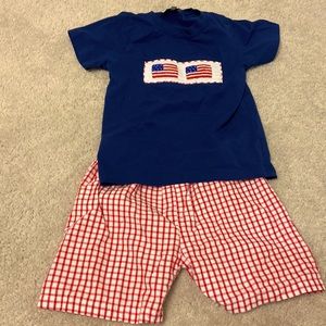 Smockingbird Smocked Flags Shorts Set
